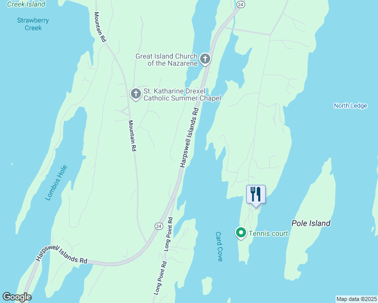map of restaurants, bars, coffee shops, grocery stores, and more near 881 Harpswell Island Road in Harpswell