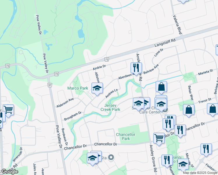 map of restaurants, bars, coffee shops, grocery stores, and more near 141 Aberdeen Avenue in Vaughan