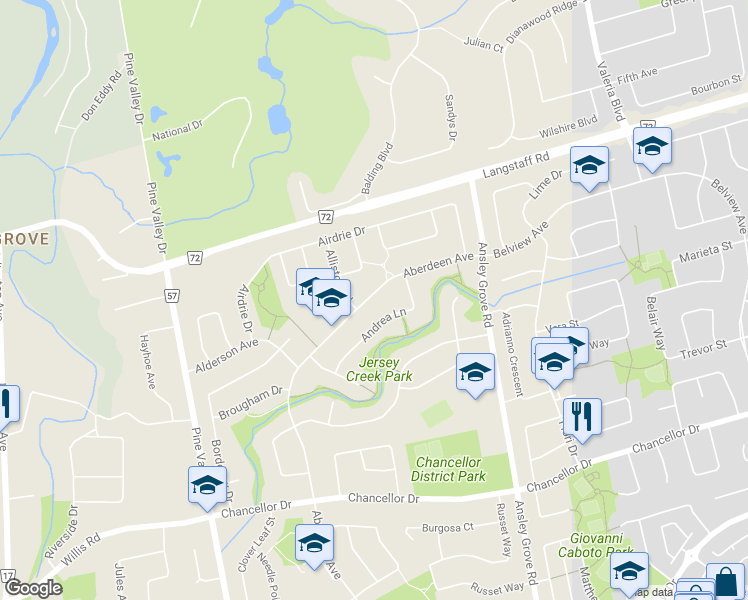 map of restaurants, bars, coffee shops, grocery stores, and more near 141 Aberdeen Avenue in Vaughan