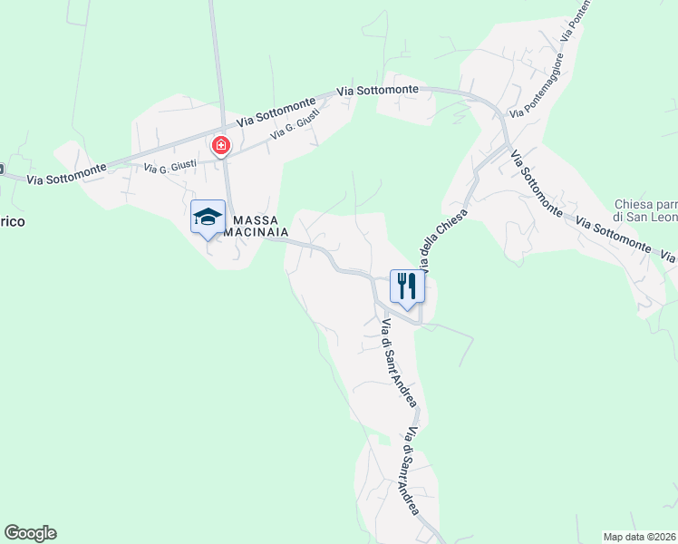map of restaurants, bars, coffee shops, grocery stores, and more near 56 Via dei Sodini in Capannori
