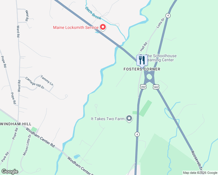 map of restaurants, bars, coffee shops, grocery stores, and more near 91 Hall Road in Windham