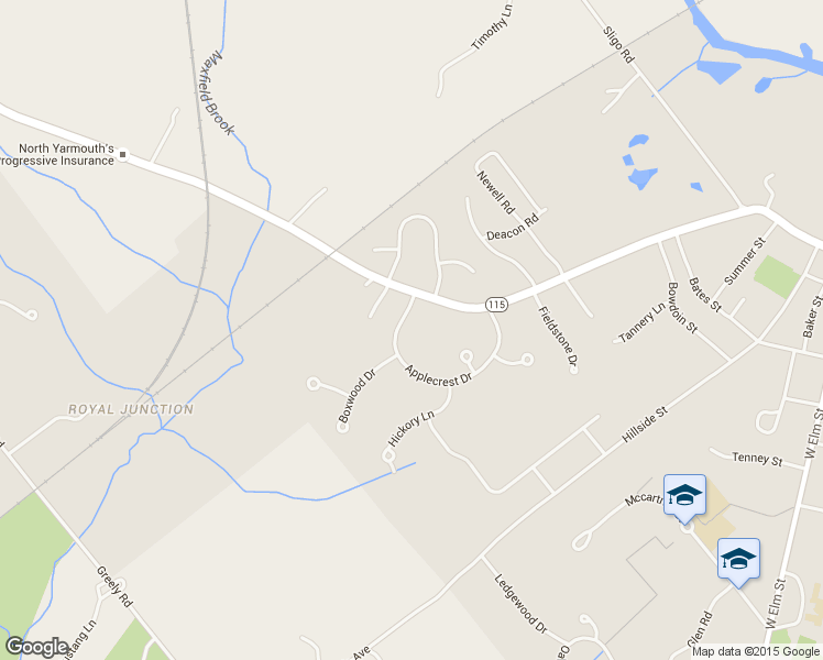 map of restaurants, bars, coffee shops, grocery stores, and more near 153 Applecrest Drive in Yarmouth