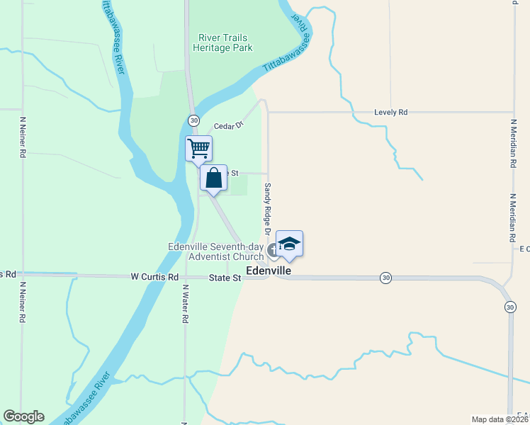 map of restaurants, bars, coffee shops, grocery stores, and more near 6563 Sandy Ridge Drive in Hope