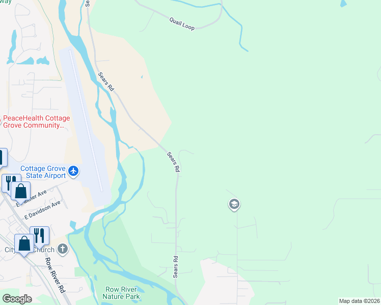 map of restaurants, bars, coffee shops, grocery stores, and more near 78783 Sears Road in Cottage Grove