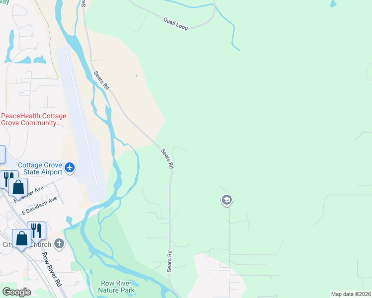 map of restaurants, bars, coffee shops, grocery stores, and more near 78783 Sears Road in Cottage Grove