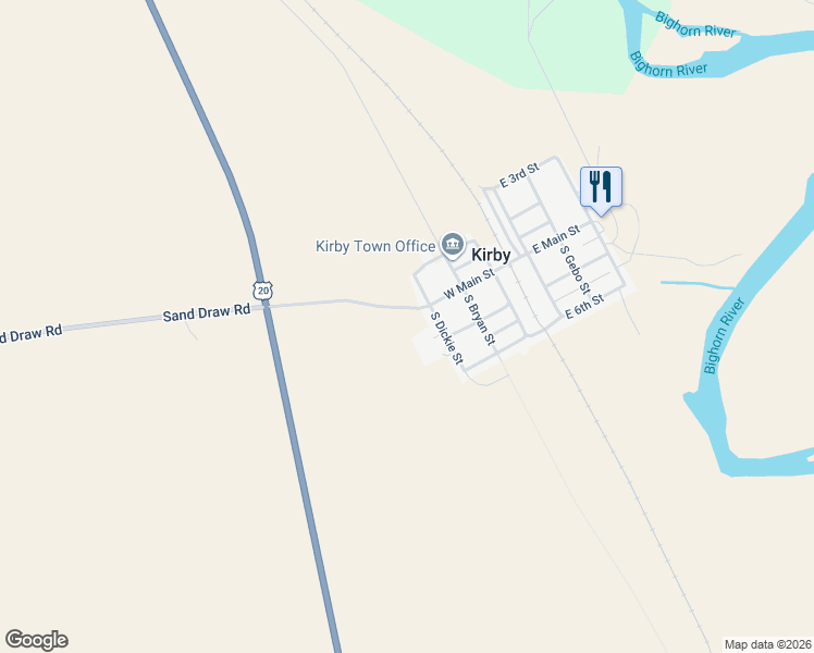 map of restaurants, bars, coffee shops, grocery stores, and more near Wyoming 175 in Hot Springs County