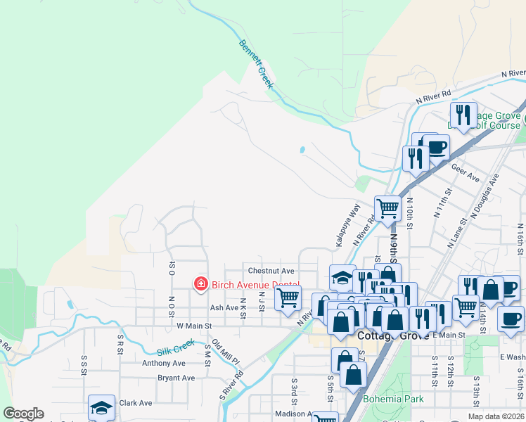 map of restaurants, bars, coffee shops, grocery stores, and more near 1301 Elm Avenue in Cottage Grove