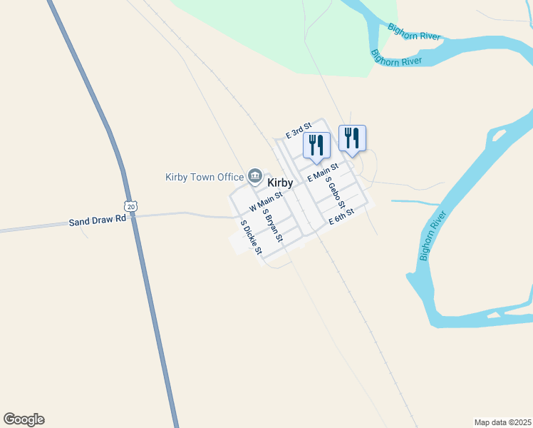 map of restaurants, bars, coffee shops, grocery stores, and more near in Kirby