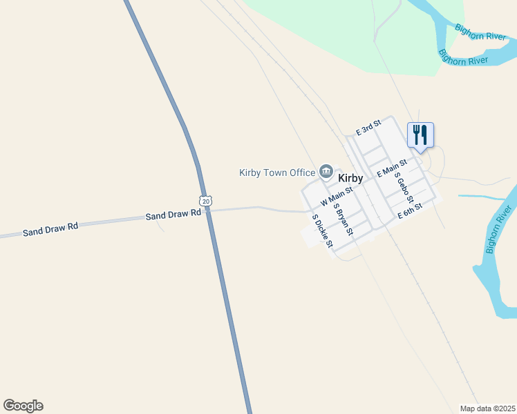 map of restaurants, bars, coffee shops, grocery stores, and more near Wyoming 175 in Hot Springs County