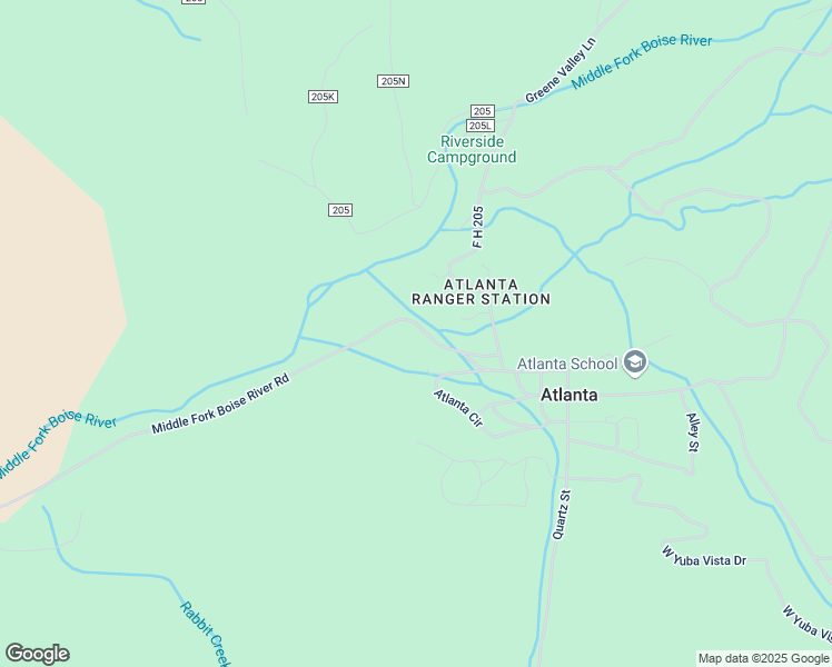 map of restaurants, bars, coffee shops, grocery stores, and more near 177 Middle Fork Boise River Road in Atlanta