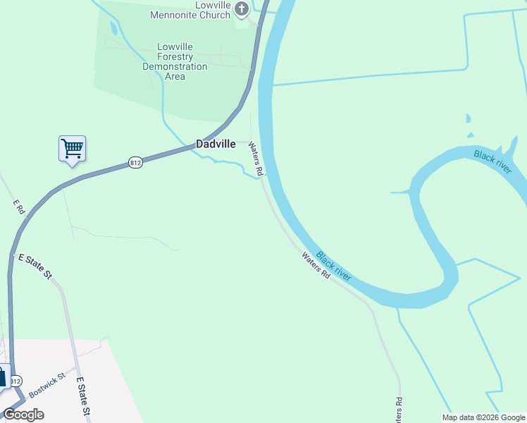 map of restaurants, bars, coffee shops, grocery stores, and more near 5923 Waters Rd in Lowville