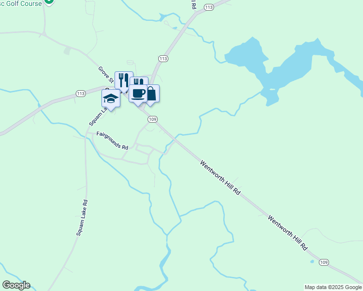 map of restaurants, bars, coffee shops, grocery stores, and more near Main Street in Sandwich