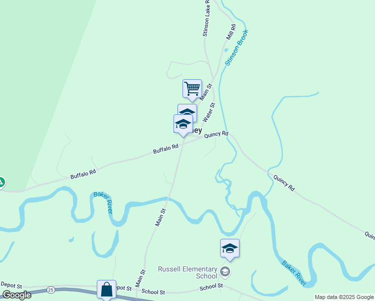 map of restaurants, bars, coffee shops, grocery stores, and more near 2 Quincy Road in Rumney