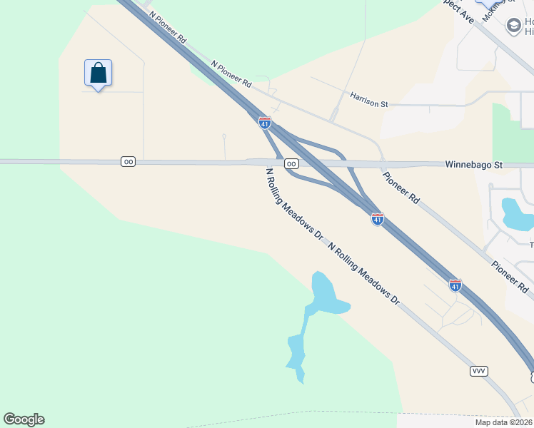 map of restaurants, bars, coffee shops, grocery stores, and more near W6886 County Highway OO in Fond du Lac