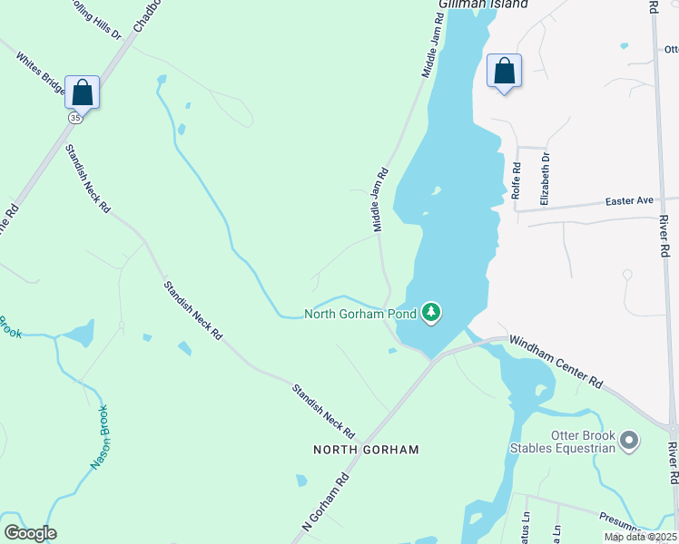 map of restaurants, bars, coffee shops, grocery stores, and more near 36 Canal Road in Gorham