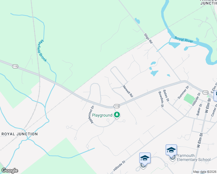 map of restaurants, bars, coffee shops, grocery stores, and more near 72 Anderson Avenue in Yarmouth