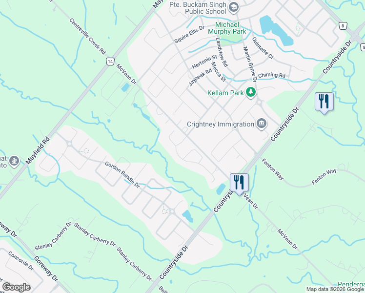 map of restaurants, bars, coffee shops, grocery stores, and more near 5 Anatolia Street in Brampton