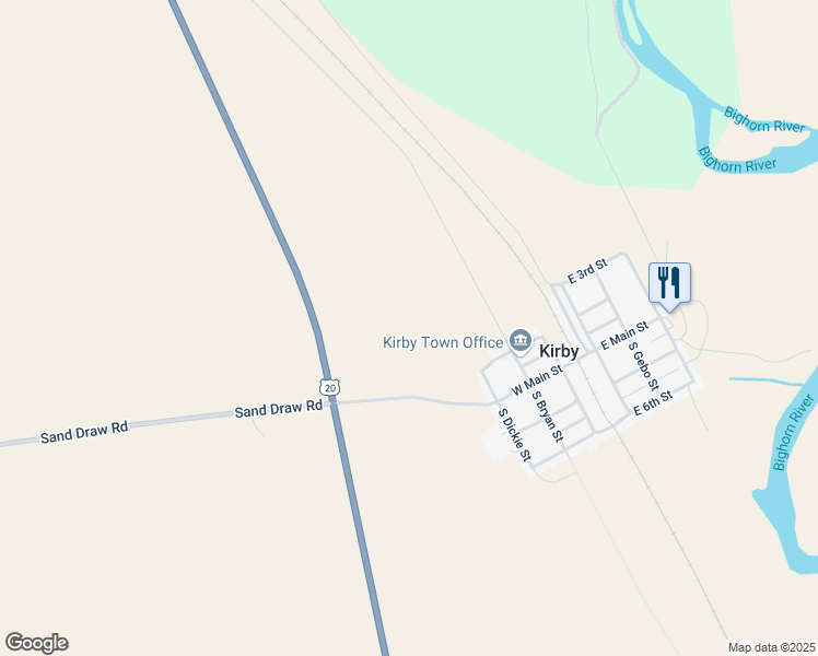 map of restaurants, bars, coffee shops, grocery stores, and more near Wyoming 175 in Hot Springs County