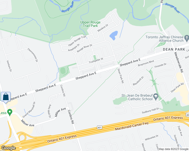 map of restaurants, bars, coffee shops, grocery stores, and more near in Toronto