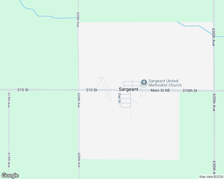 map of restaurants, bars, coffee shops, grocery stores, and more near 305 Main Street Northwest in Sargeant