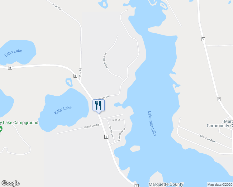 map of restaurants, bars, coffee shops, grocery stores, and more near 173 Carriage Road in Montello