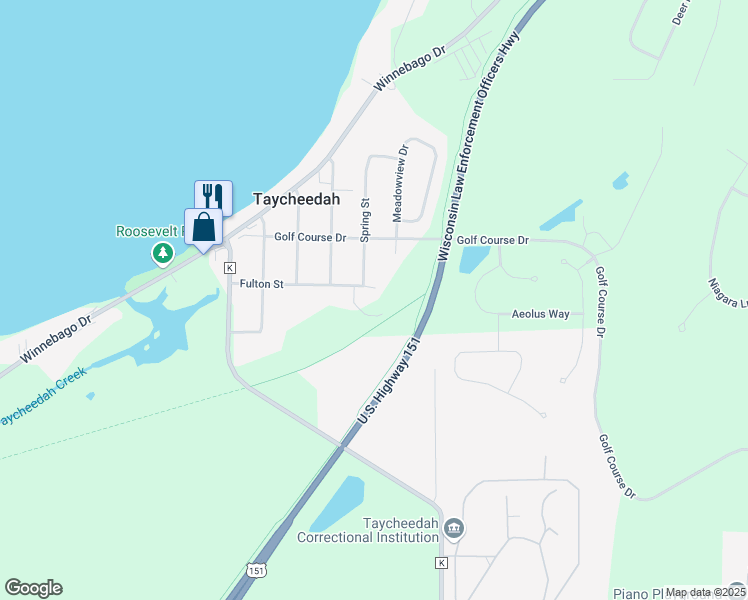 map of restaurants, bars, coffee shops, grocery stores, and more near W4714 Fulton Street in Fond du Lac