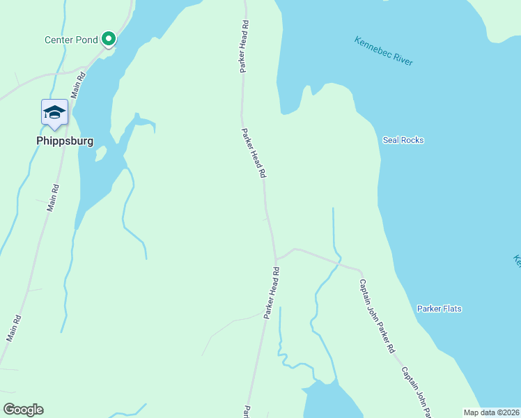 map of restaurants, bars, coffee shops, grocery stores, and more near 249 Parker Head Road in Phippsburg