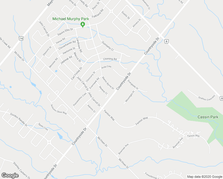 map of restaurants, bars, coffee shops, grocery stores, and more near 2 Martin Byrne Drive in Brampton