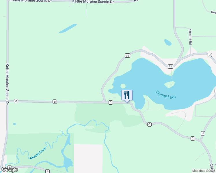 map of restaurants, bars, coffee shops, grocery stores, and more near N7329 County Road CJ in Plymouth