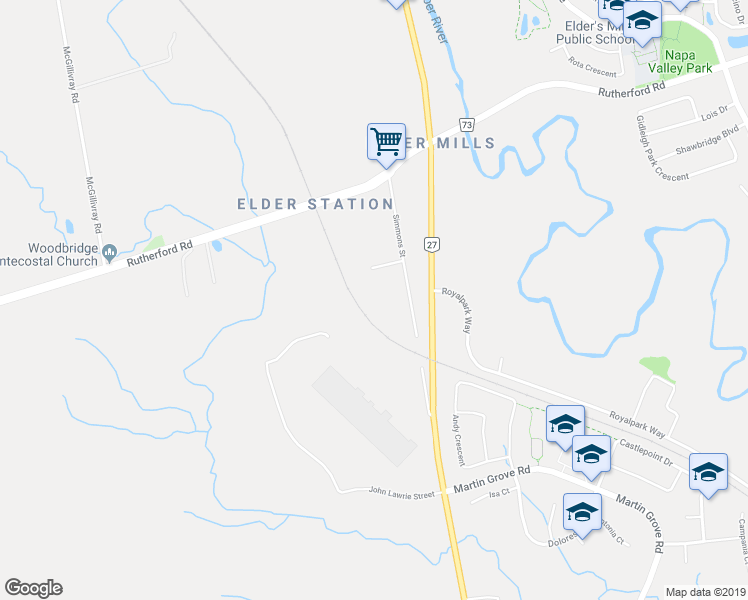 map of restaurants, bars, coffee shops, grocery stores, and more near 10 Arcangelo Gate in Vaughan