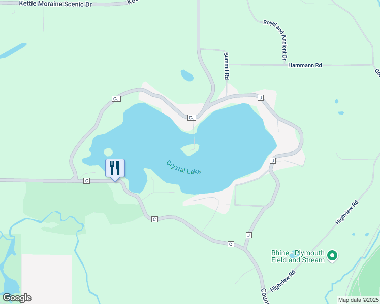 map of restaurants, bars, coffee shops, grocery stores, and more near N7351 Crystal Isle Ln in Plymouth