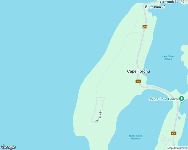 map of restaurants, bars, coffee shops, grocery stores, and more near Thomas Road in Yarmouth