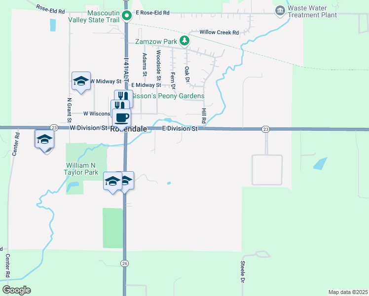 map of restaurants, bars, coffee shops, grocery stores, and more near 107 Jason Court in Rosendale