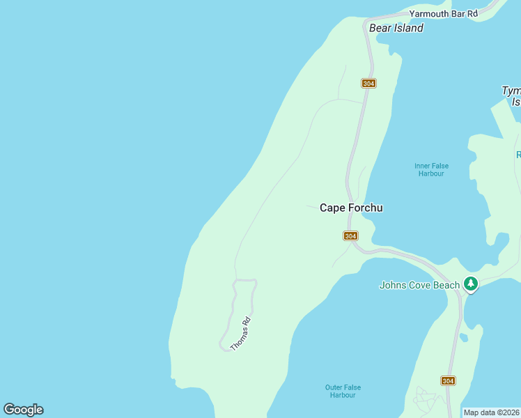 map of restaurants, bars, coffee shops, grocery stores, and more near Thomas Road in Yarmouth