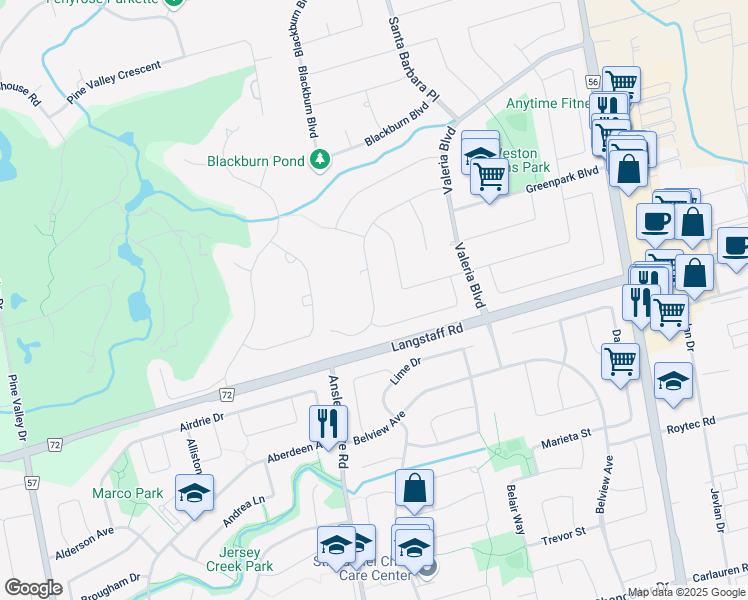 map of restaurants, bars, coffee shops, grocery stores, and more near 179 Dianawood Ridge in York Regional Municipality