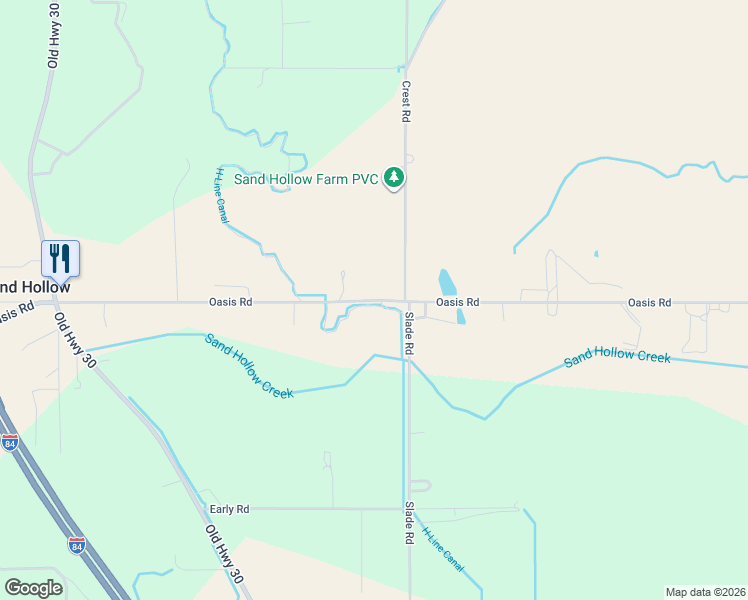 map of restaurants, bars, coffee shops, grocery stores, and more near 17364 Oasis Road in Caldwell