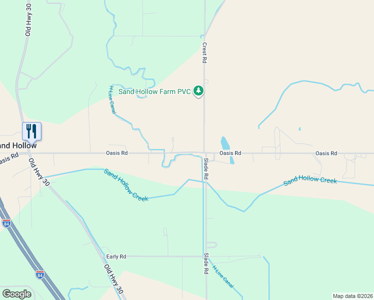map of restaurants, bars, coffee shops, grocery stores, and more near 17364-17440 Oasis Road in Caldwell