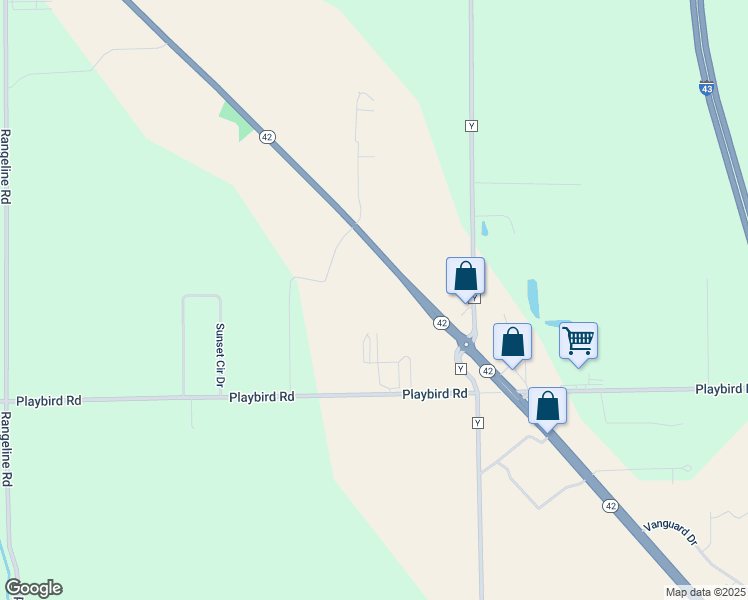 map of restaurants, bars, coffee shops, grocery stores, and more near N7402 Wisconsin 42 in Sheboygan