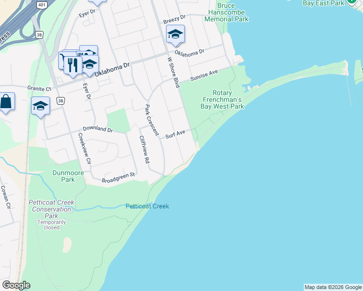 map of restaurants, bars, coffee shops, grocery stores, and more near 511 Marksbury Road in Pickering