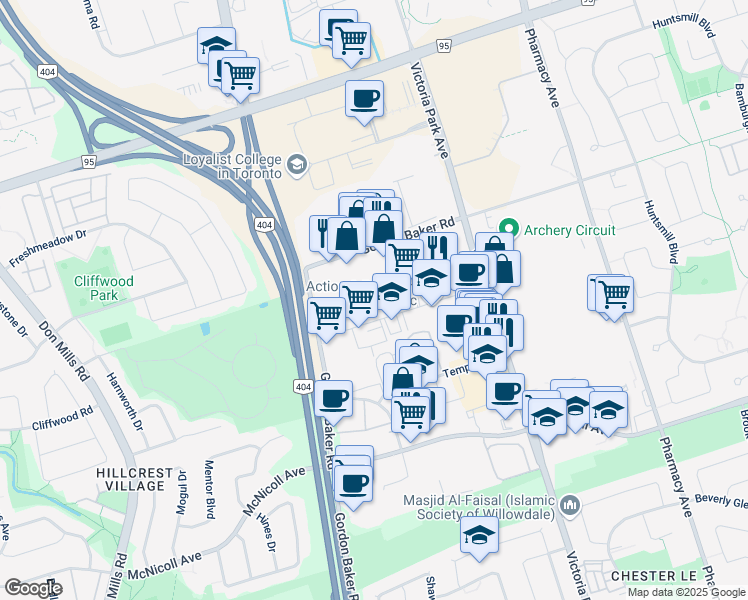 map of restaurants, bars, coffee shops, grocery stores, and more near 145 Sparks Avenue in Toronto