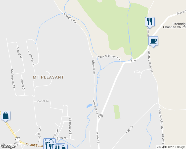 map of restaurants, bars, coffee shops, grocery stores, and more near 426 Wheeler Road in Brandon