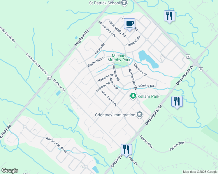 map of restaurants, bars, coffee shops, grocery stores, and more near 78 Camston Road in Brampton