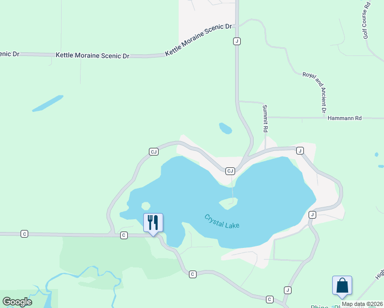 map of restaurants, bars, coffee shops, grocery stores, and more near N7413 County Road CJ in Plymouth