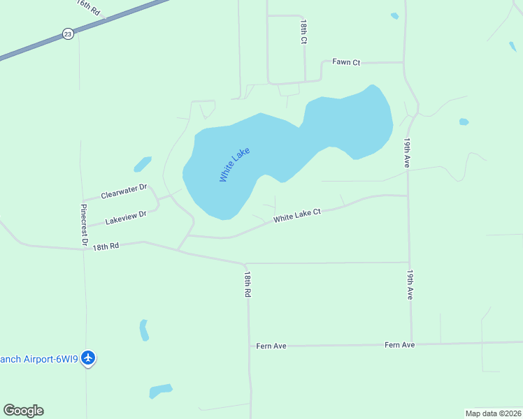 map of restaurants, bars, coffee shops, grocery stores, and more near w1878 White Lake Court in Montello