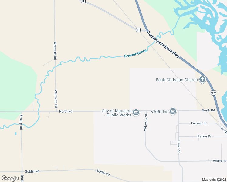 map of restaurants, bars, coffee shops, grocery stores, and more near 6894 North Road in Mauston