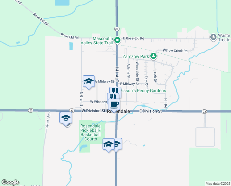 map of restaurants, bars, coffee shops, grocery stores, and more near 207 North Main Street in Rosendale