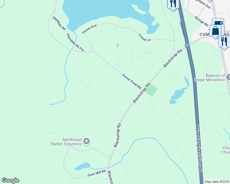 map of restaurants, bars, coffee shops, grocery stores, and more near 38 Blackstrap Road in Cumberland