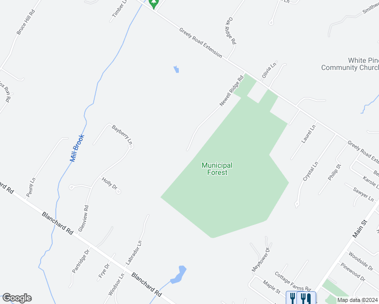 map of restaurants, bars, coffee shops, grocery stores, and more near 48 Newell Ridge Road in Cumberland
