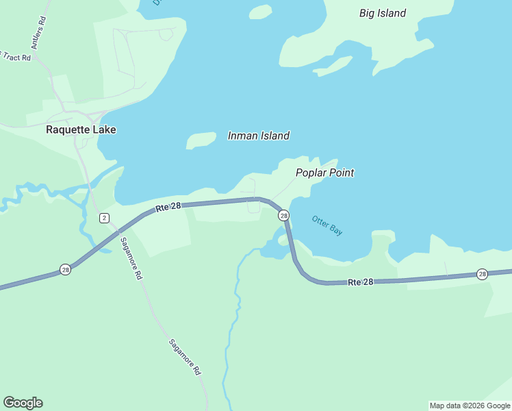 map of restaurants, bars, coffee shops, grocery stores, and more near 222 New York 28 in Raquette Lake