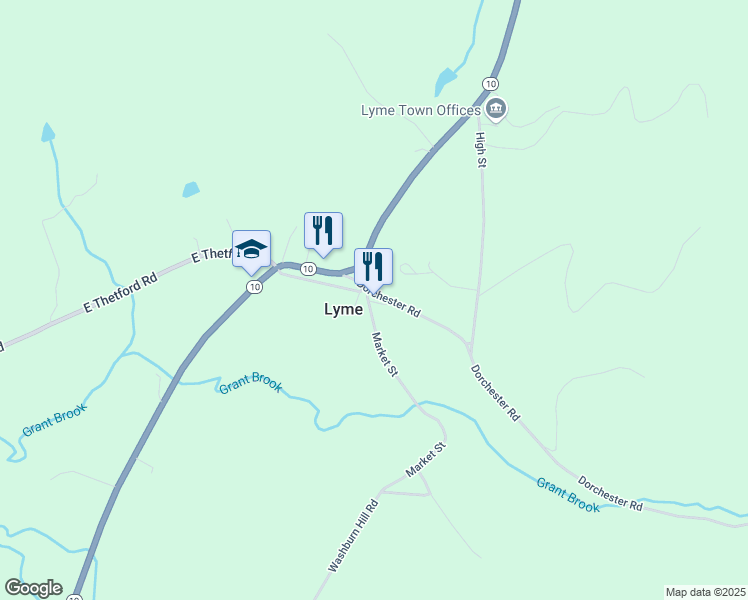 map of restaurants, bars, coffee shops, grocery stores, and more near 1 Market Street in Lyme